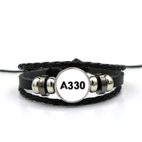 Thumbnail for A330 Flat Text Designed Leather Bracelets