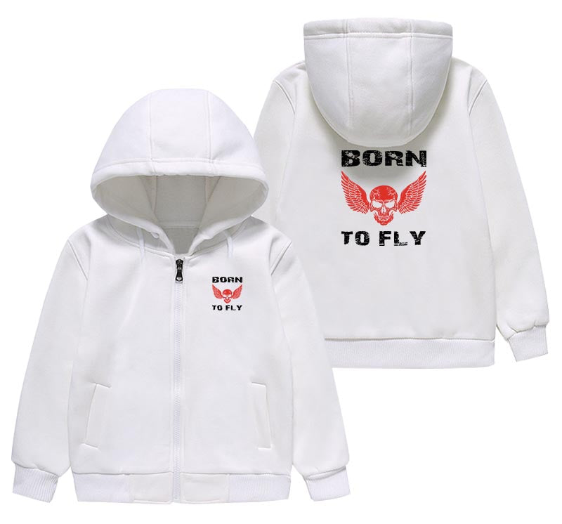 Born To Fly SKELETON Designed "CHILDREN" Zipped Hoodies