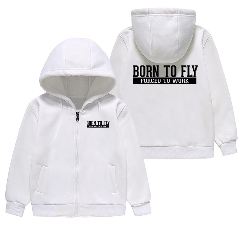 Born To Fly Forced To Work Designed "CHILDREN" Zipped Hoodies