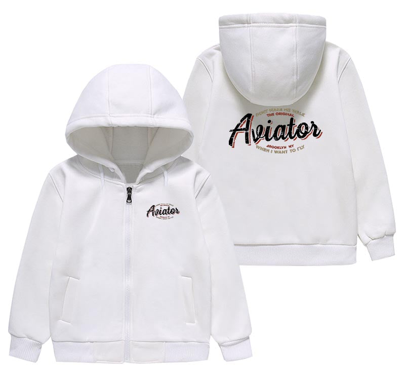 Aviator - Dont Make Me Walk Designed "CHILDREN" Zipped Hoodies