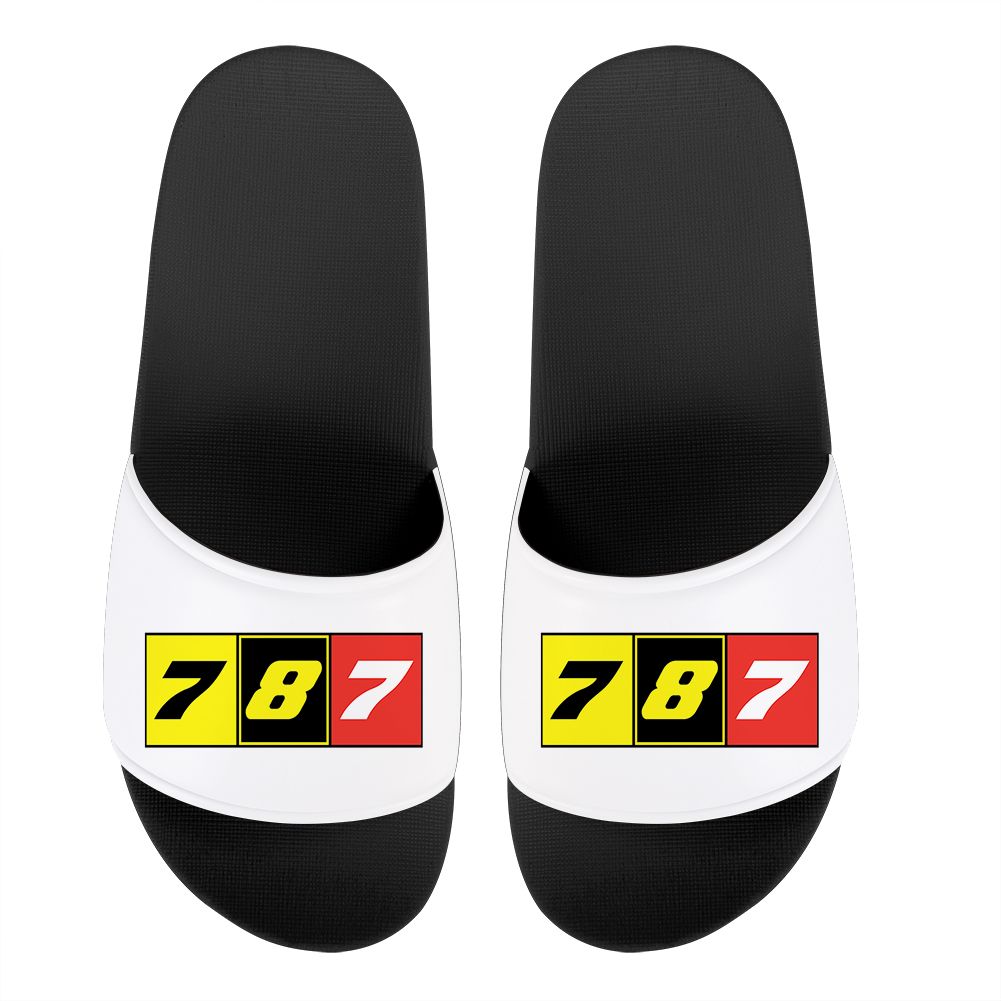 Flat Colourful 787 Designed Sport Slippers