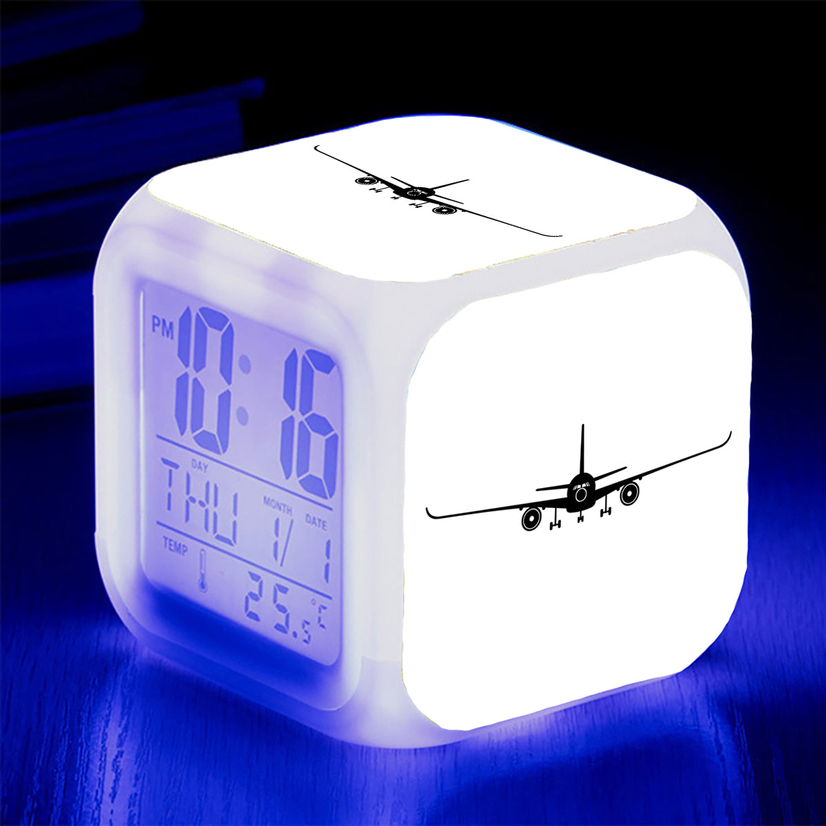 Airbus A350 Silhouette Designed "7 Colour" Digital Alarm Clock