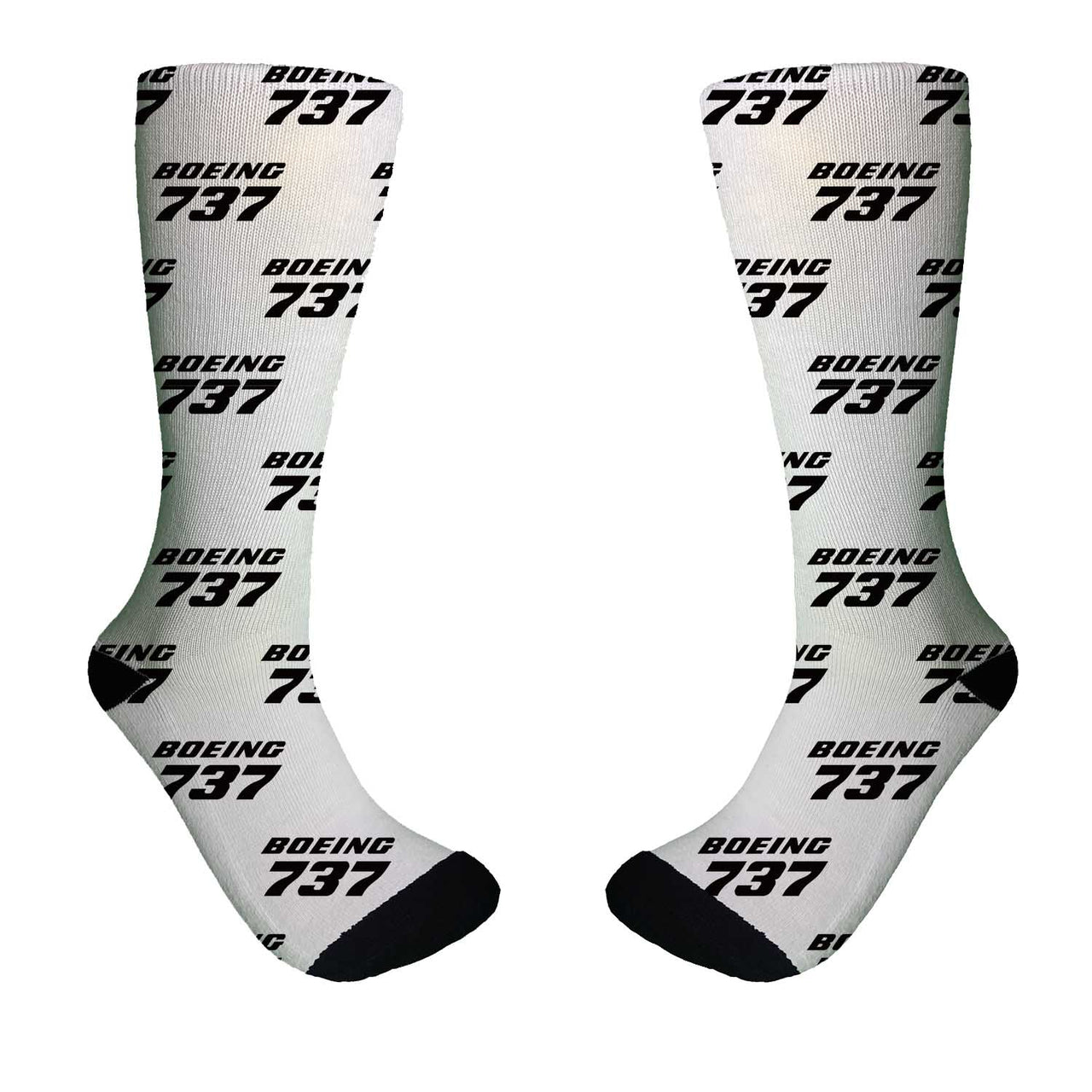 Boeing 737 & Text Designed Socks