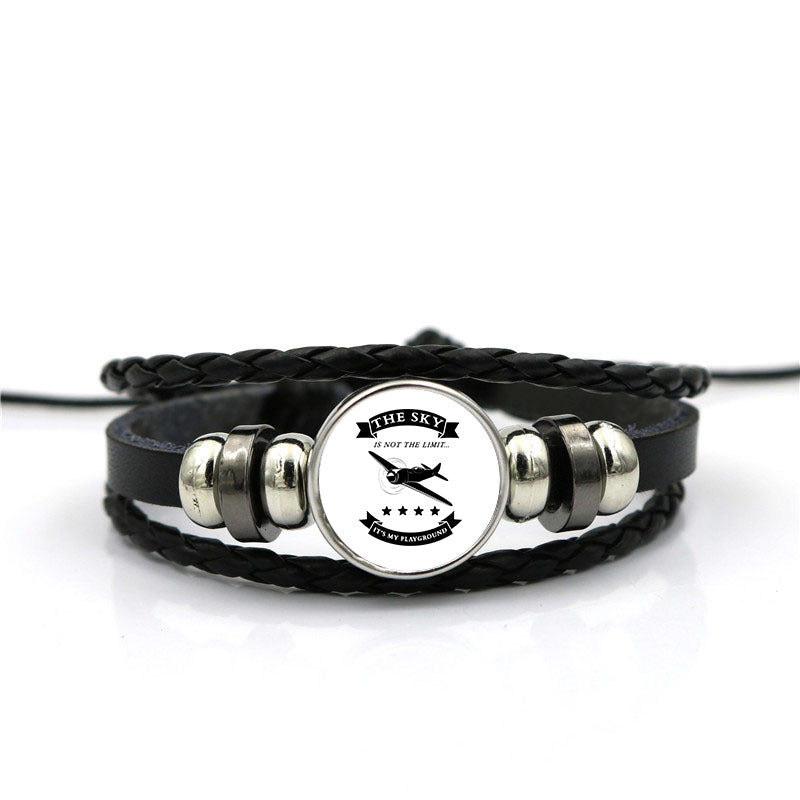 The Sky is not the limit, It's my playground Designed Leather Bracelets