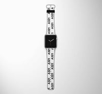 Thumbnail for A321 Flat Text Designed Leather Apple Watch Straps