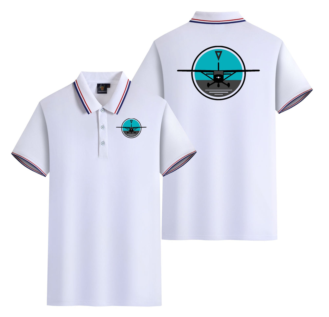 Cessna & Gyro Designed Stylish Polo T-Shirts (Double-Side)