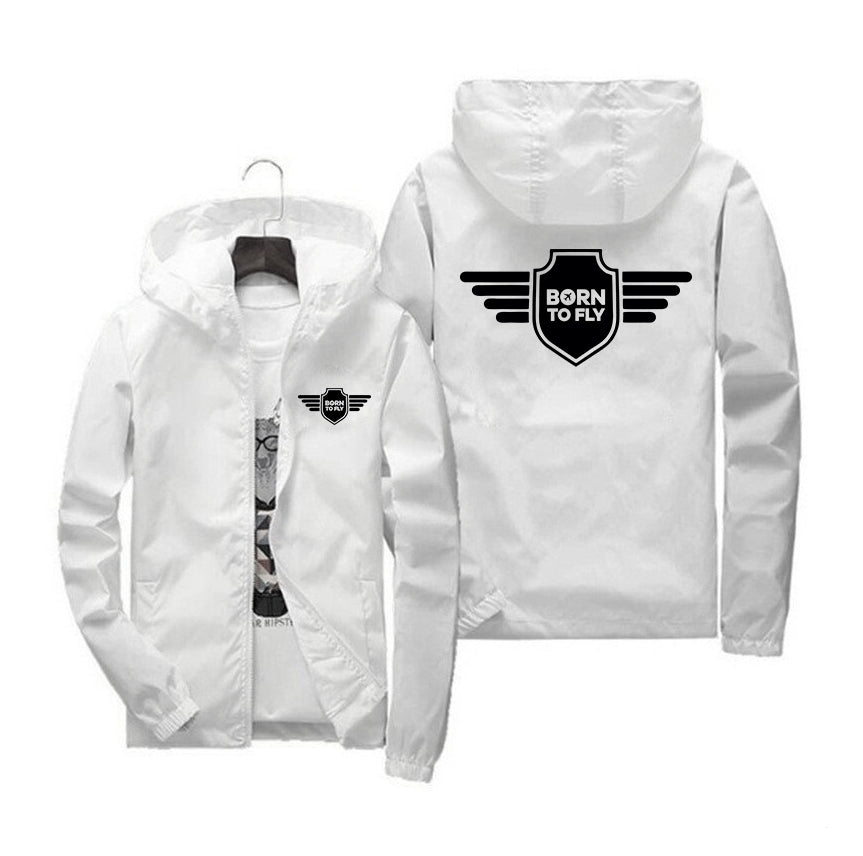 Born To Fly & Badge Designed Thin Windbreaker Jackets