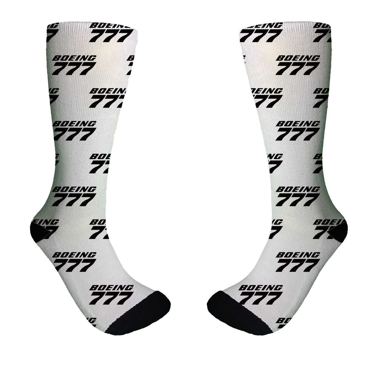 Boeing 777 & Text Designed Socks