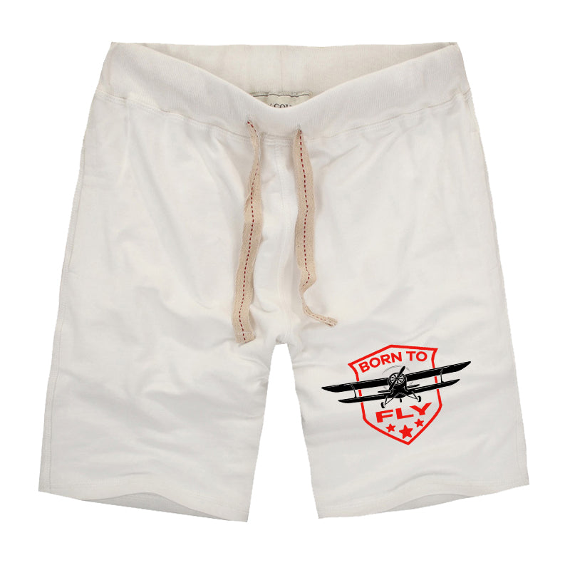 Born To Fly Designed Designed Cotton Shorts