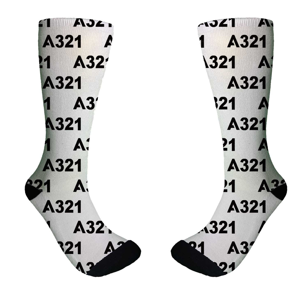 A321 Flat Text Designed Socks