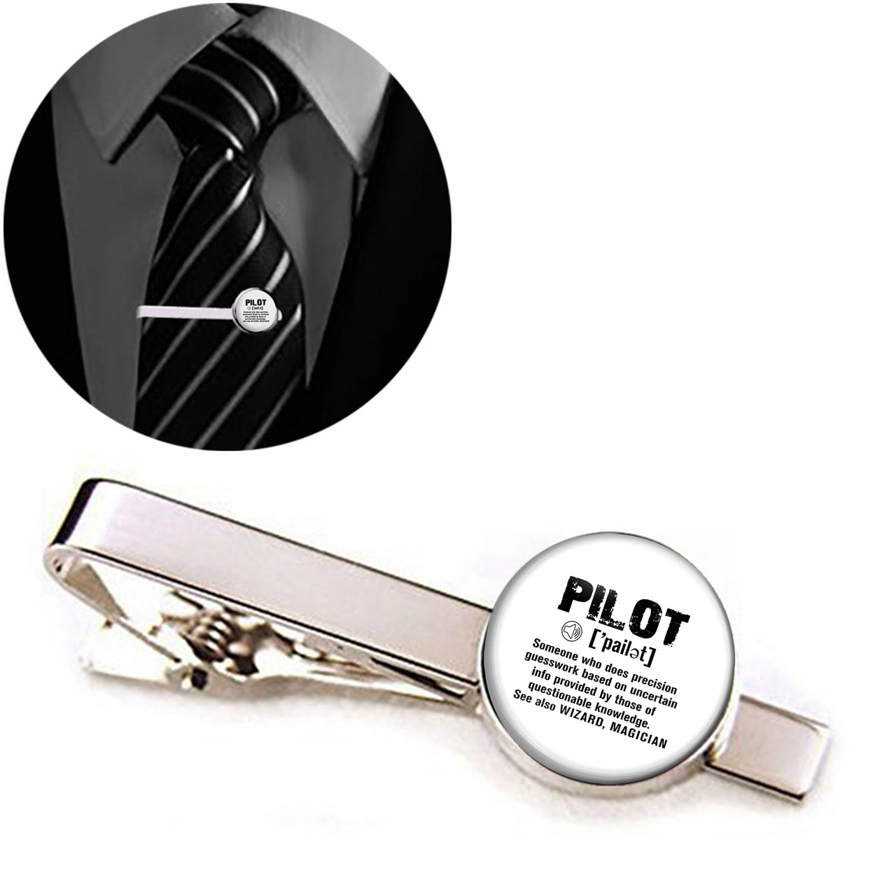 Pilot [Noun] Designed Tie Clips
