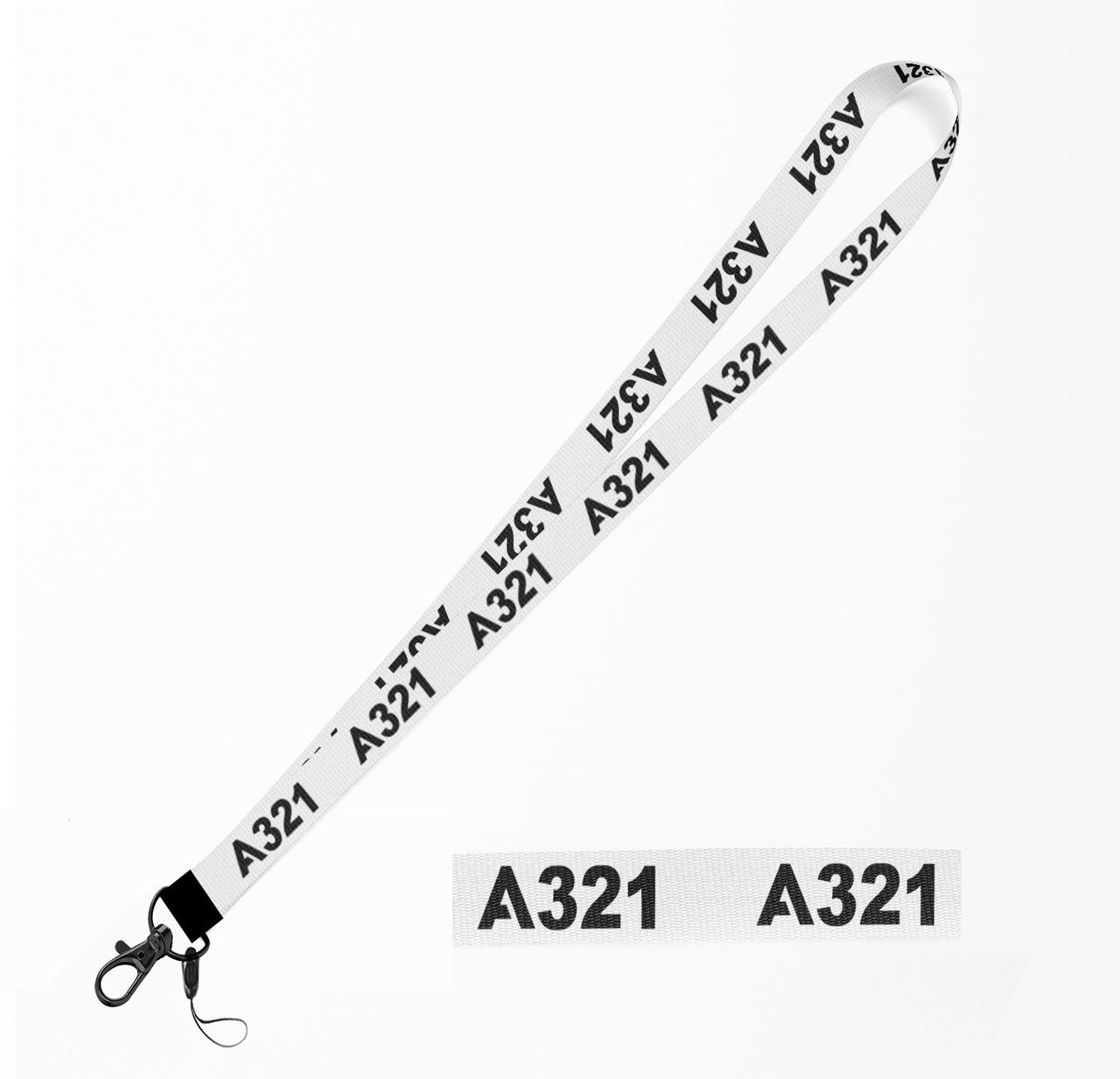 A321 Flat Text Designed Lanyard & ID Holders