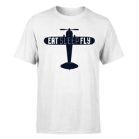 Thumbnail for Eat Sleep Fly & Propeller Designed T-Shirts