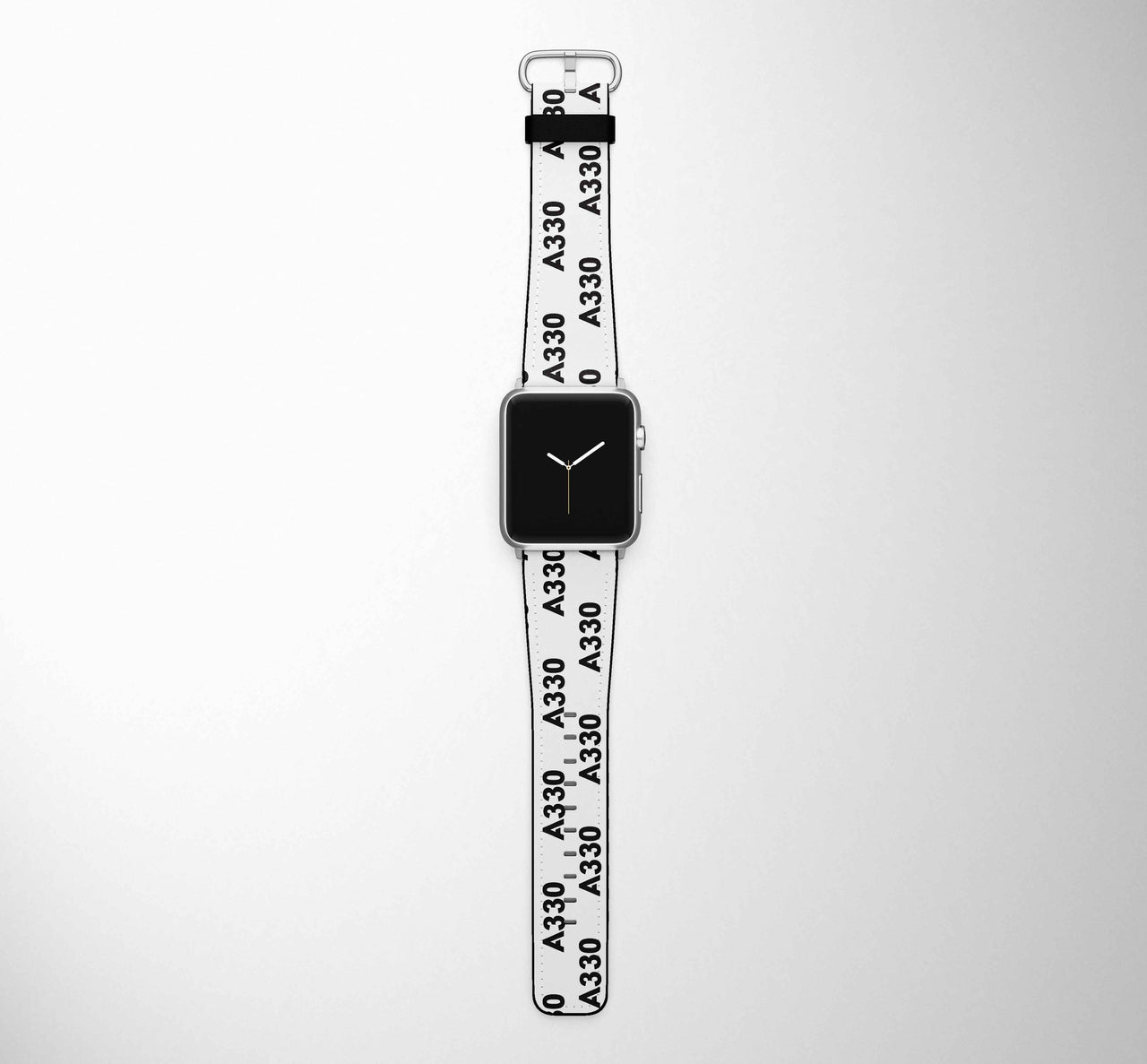 A330 Flat Text Designed Leather Apple Watch Straps