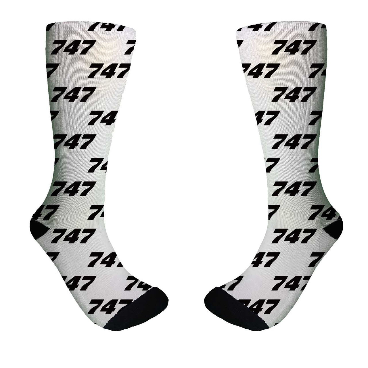 747 Flat Text Designed Socks