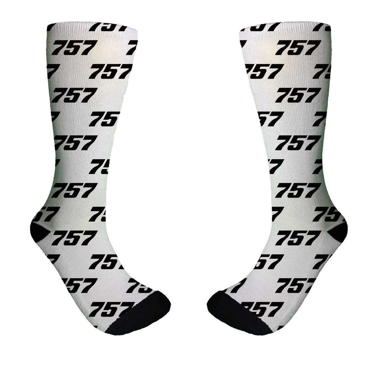 757 Flat Text Designed Socks