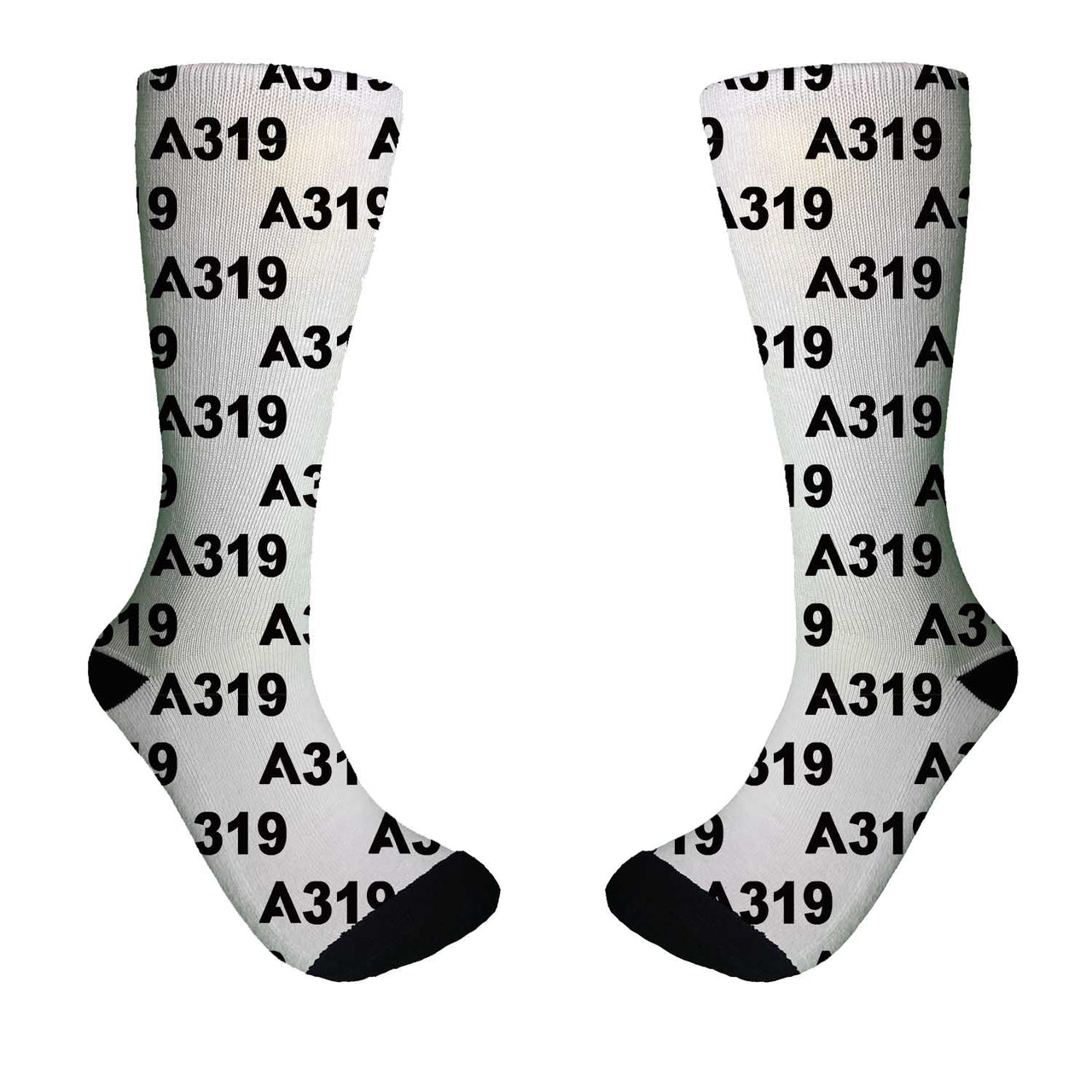 A319 Flat Text Designed Socks