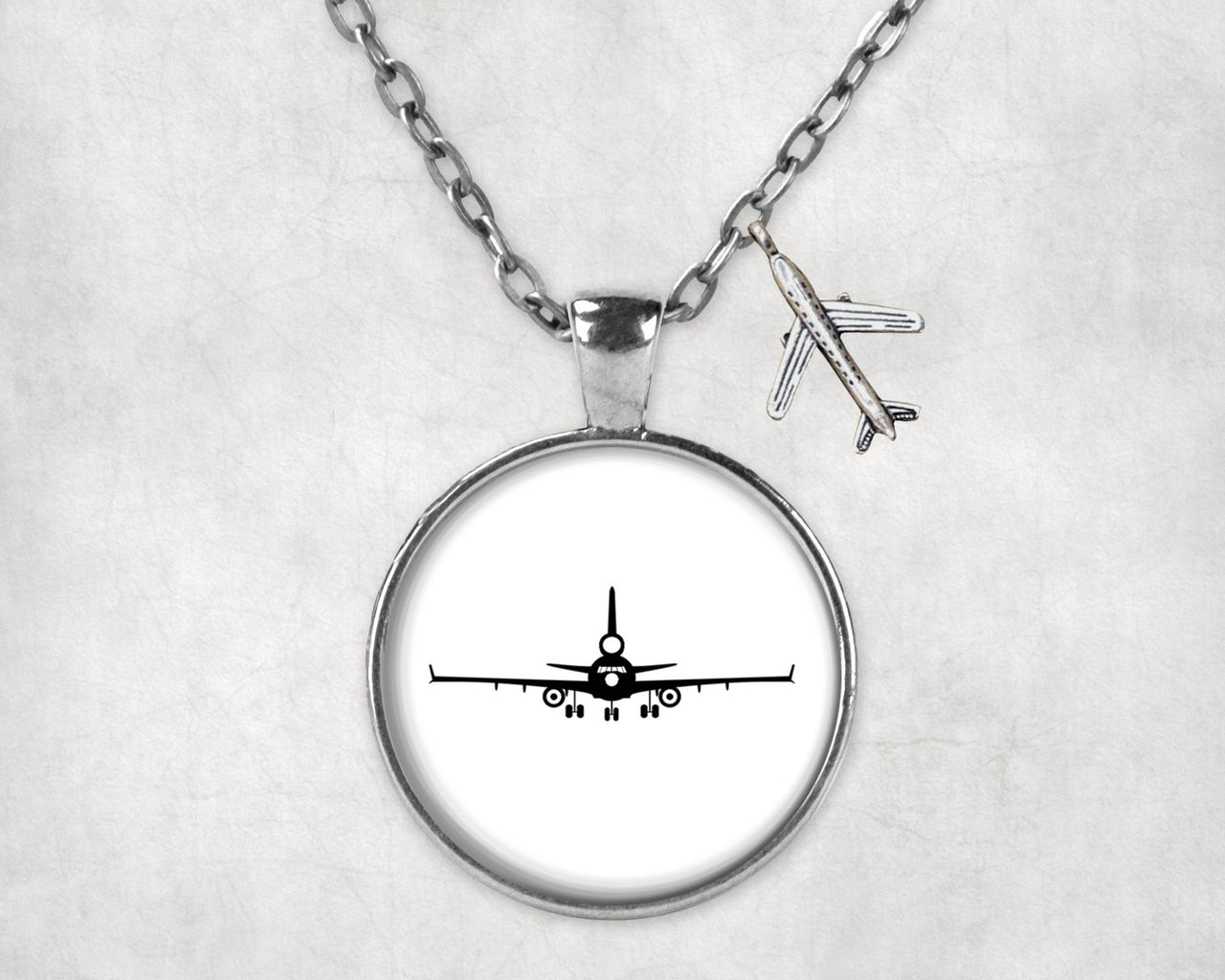 McDonnell Douglas MD-11 Silhouette Plane Designed Necklaces