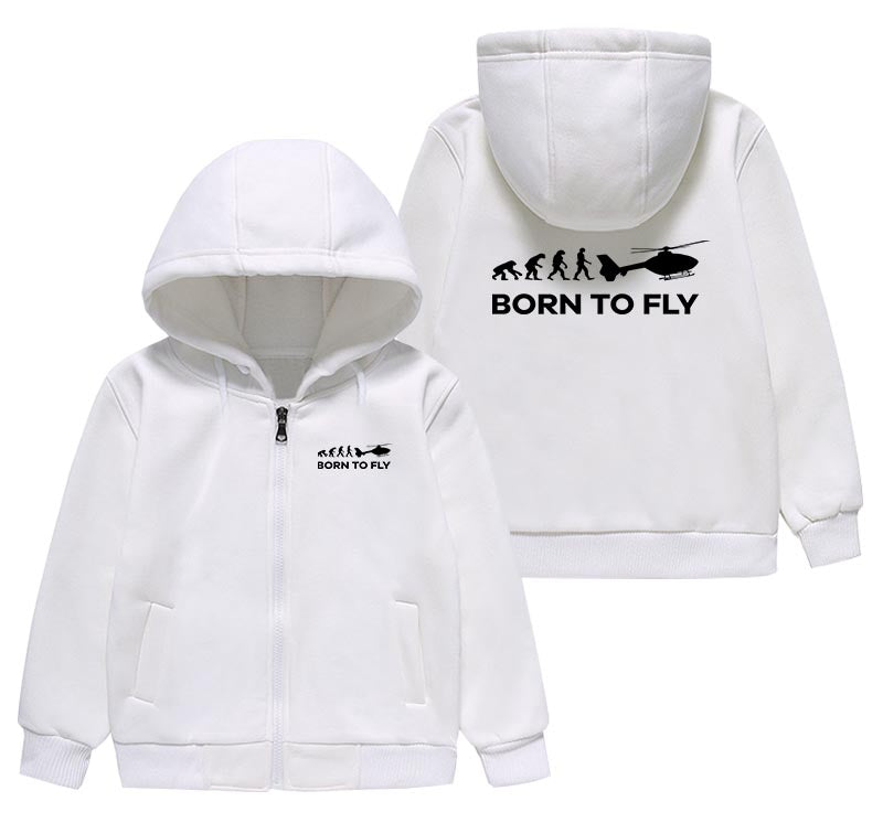 Born To Fly Helicopter Designed "CHILDREN" Zipped Hoodies