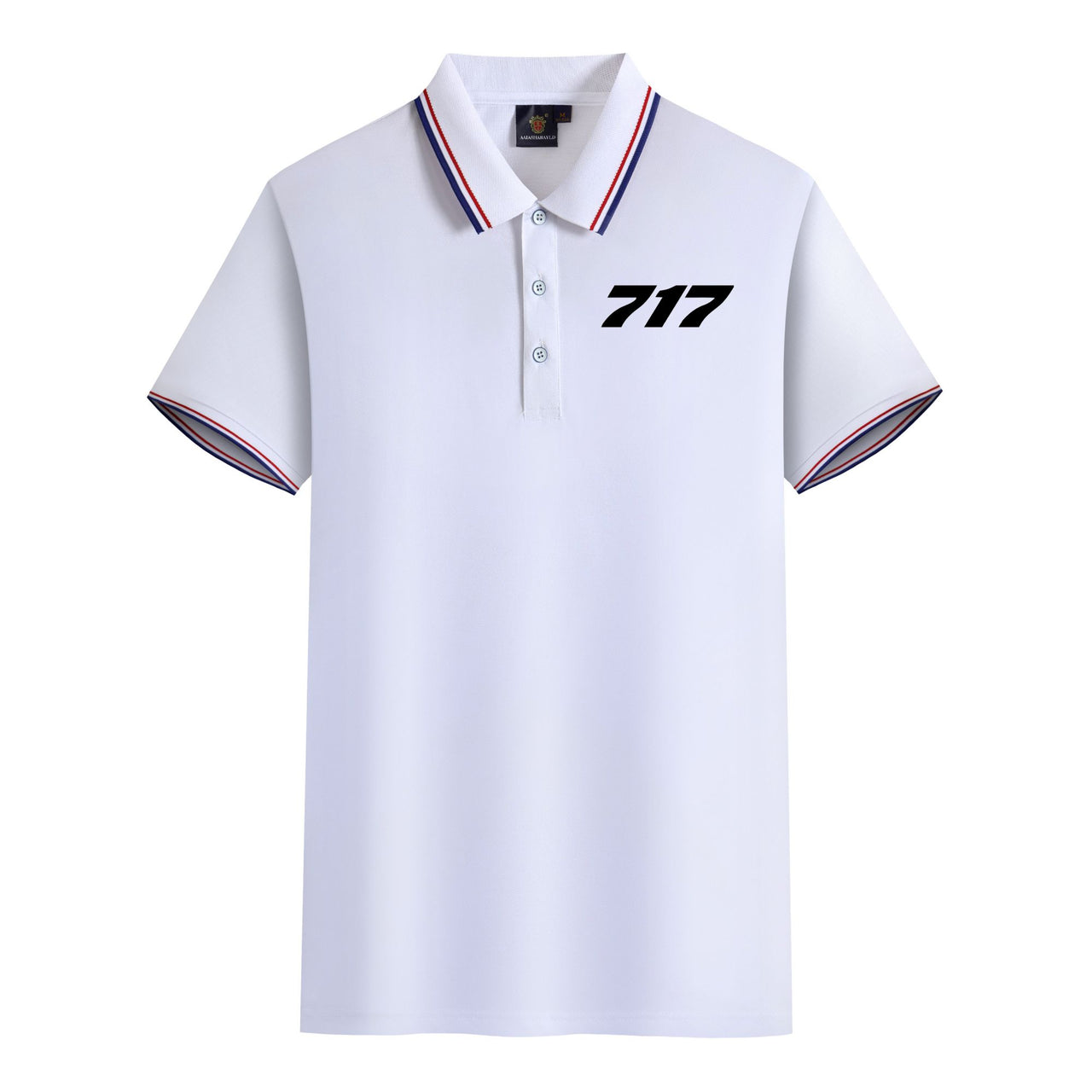 717 Flat Text Designed Stylish Polo T-Shirts