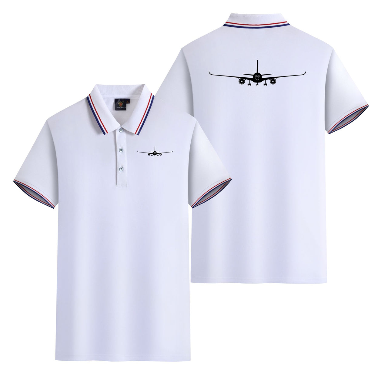 Airbus A350 Silhouette Designed Stylish Polo T-Shirts (Double-Side)