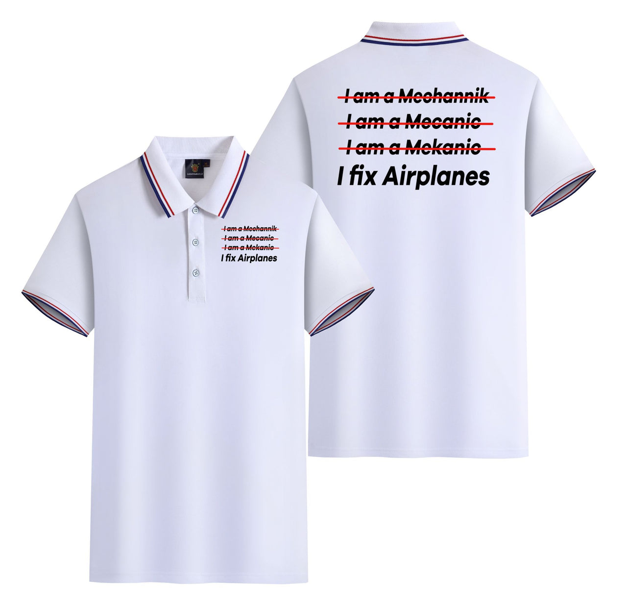 I Fix Airplanes Designed Stylish Polo T-Shirts (Double-Side)