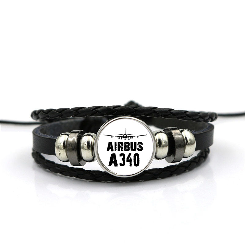 Airbus A340 & Plane Designed Leather Bracelets