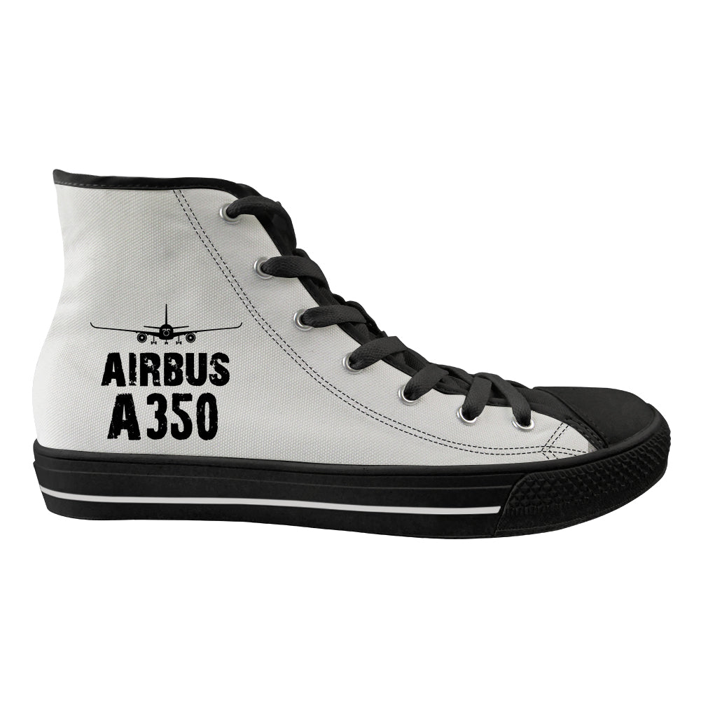 Airbus A350 & Plane Designed Long Canvas Shoes (Men)