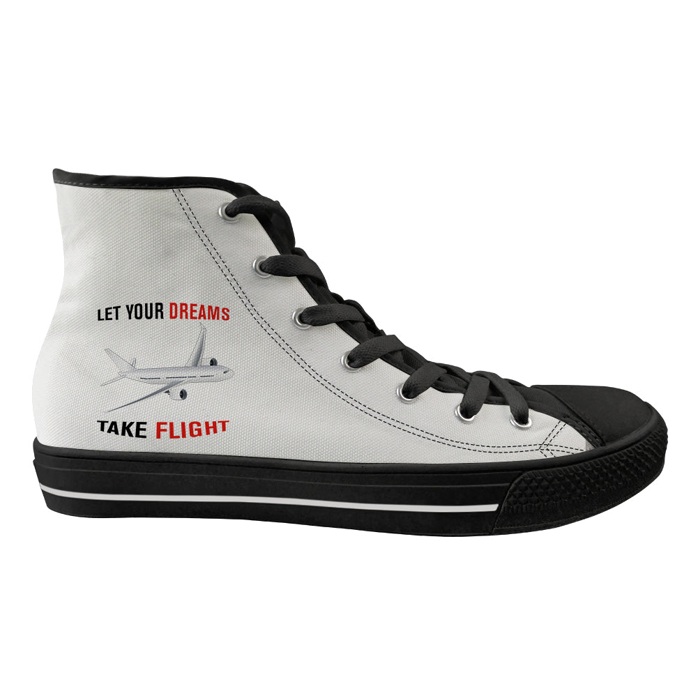 Let Your Dreams Take Flight Designed Long Canvas Shoes (Men)