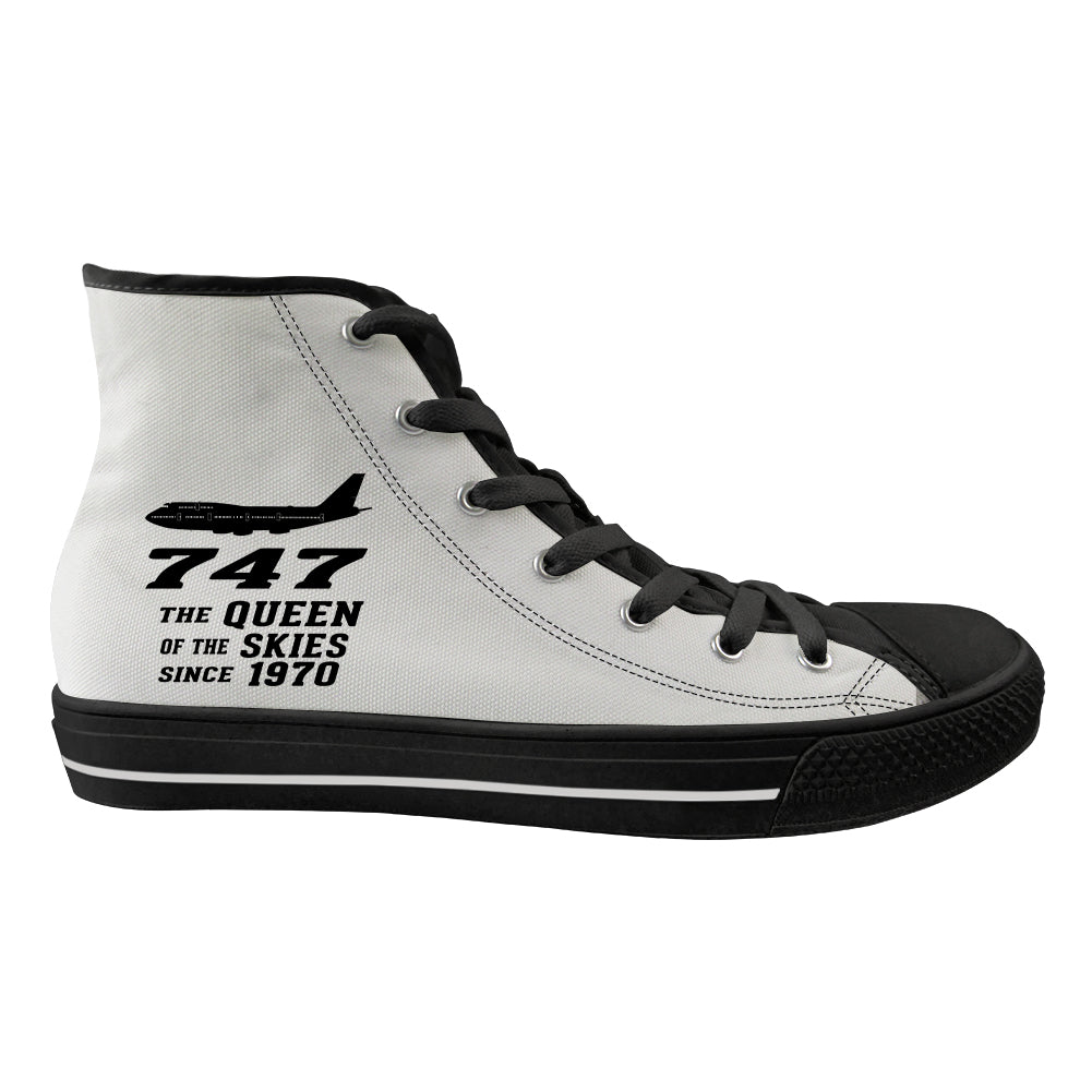 Boeing 747 - Queen of the Skies (2) Designed Long Canvas Shoes (Men)