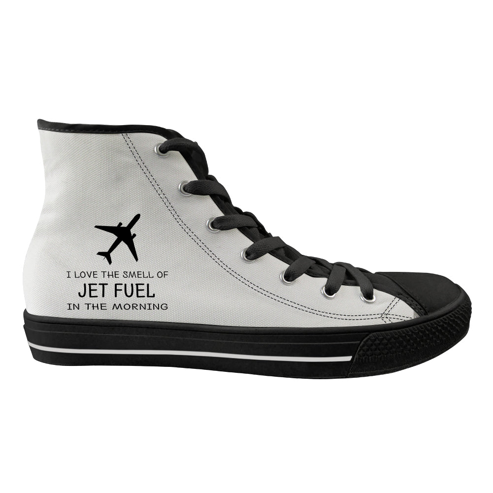 I Love The Smell Of Jet Fuel In The Morning Designed Long Canvas Shoes (Men)