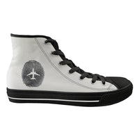 Thumbnail for Aviation Finger Print Designed Long Canvas Shoes (Men)