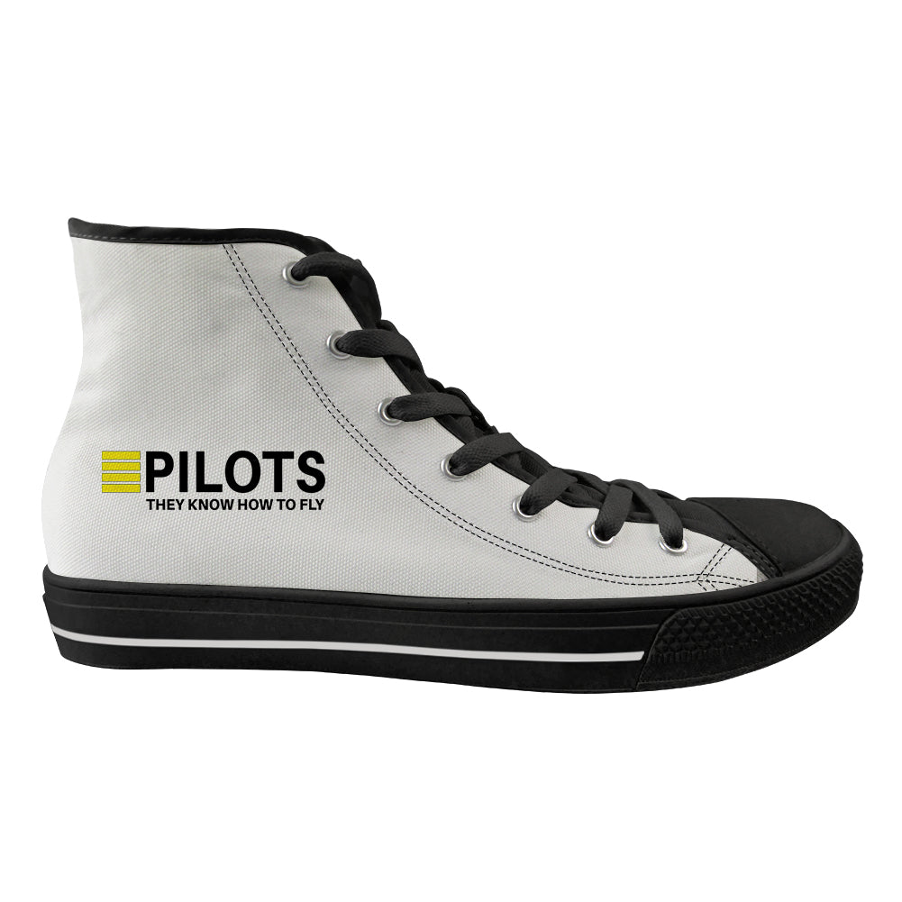 Pilots They Know How To Fly Designed Long Canvas Shoes (Women)