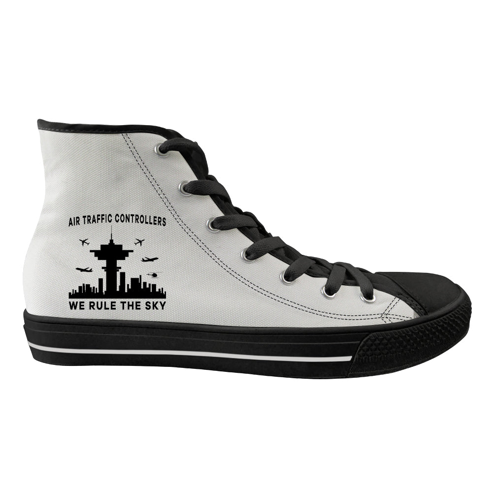 Air Traffic Controllers - We Rule The Sky Designed Long Canvas Shoes (Men)