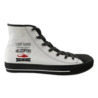 Thumbnail for I Don't Always Stop and Look at Helicopters Designed Long Canvas Shoes (Men)