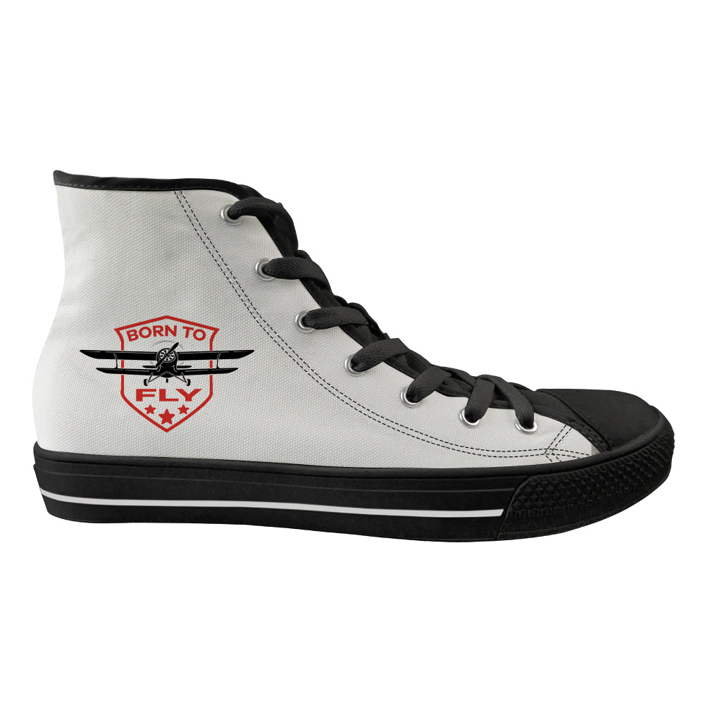 Super Born To Fly Designed Long Canvas Shoes (Men)