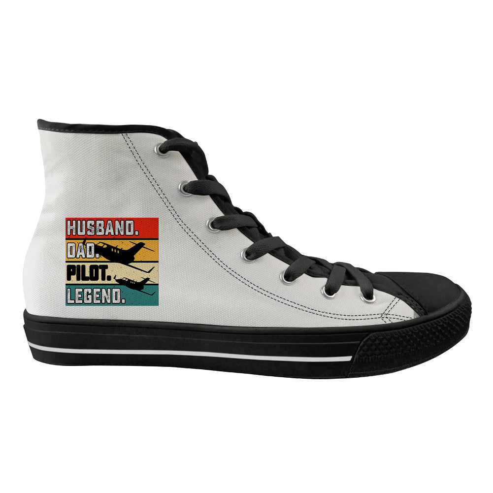 Husband & Dad & Pilot & Legend Designed Long Canvas Shoes (Men)