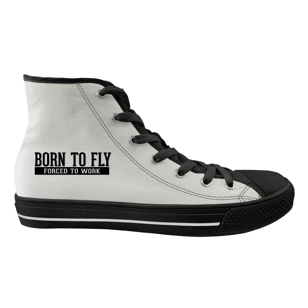 Born To Fly Forced To Work Designed Long Canvas Shoes (Men)