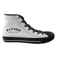 Thumbnail for Flying All Around The World Designed Long Canvas Shoes (Men)