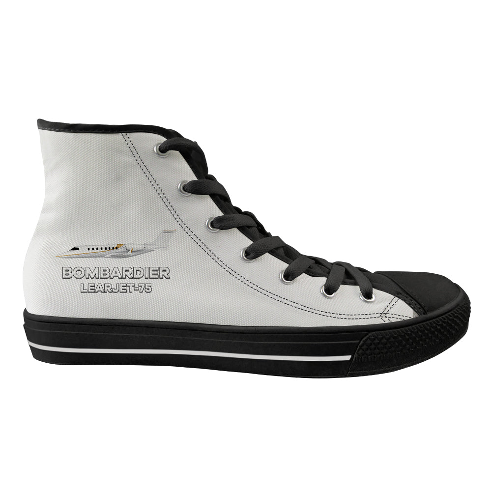 The Bombardier Learjet 75 Designed Long Canvas Shoes (Men)