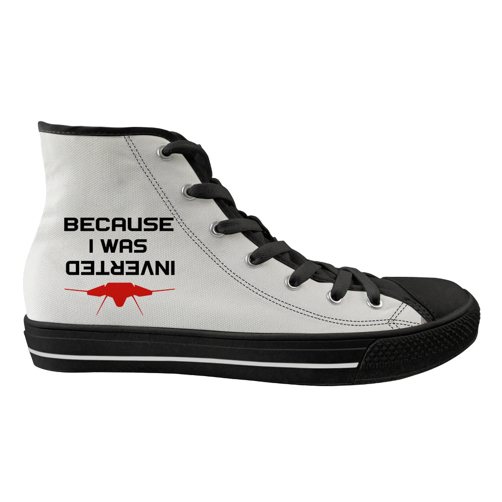 Because I was Inverted Designed Long Canvas Shoes (Men)