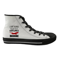 Thumbnail for I Don't Always Stop and Look at Airplanes Designed Long Canvas Shoes (Men)