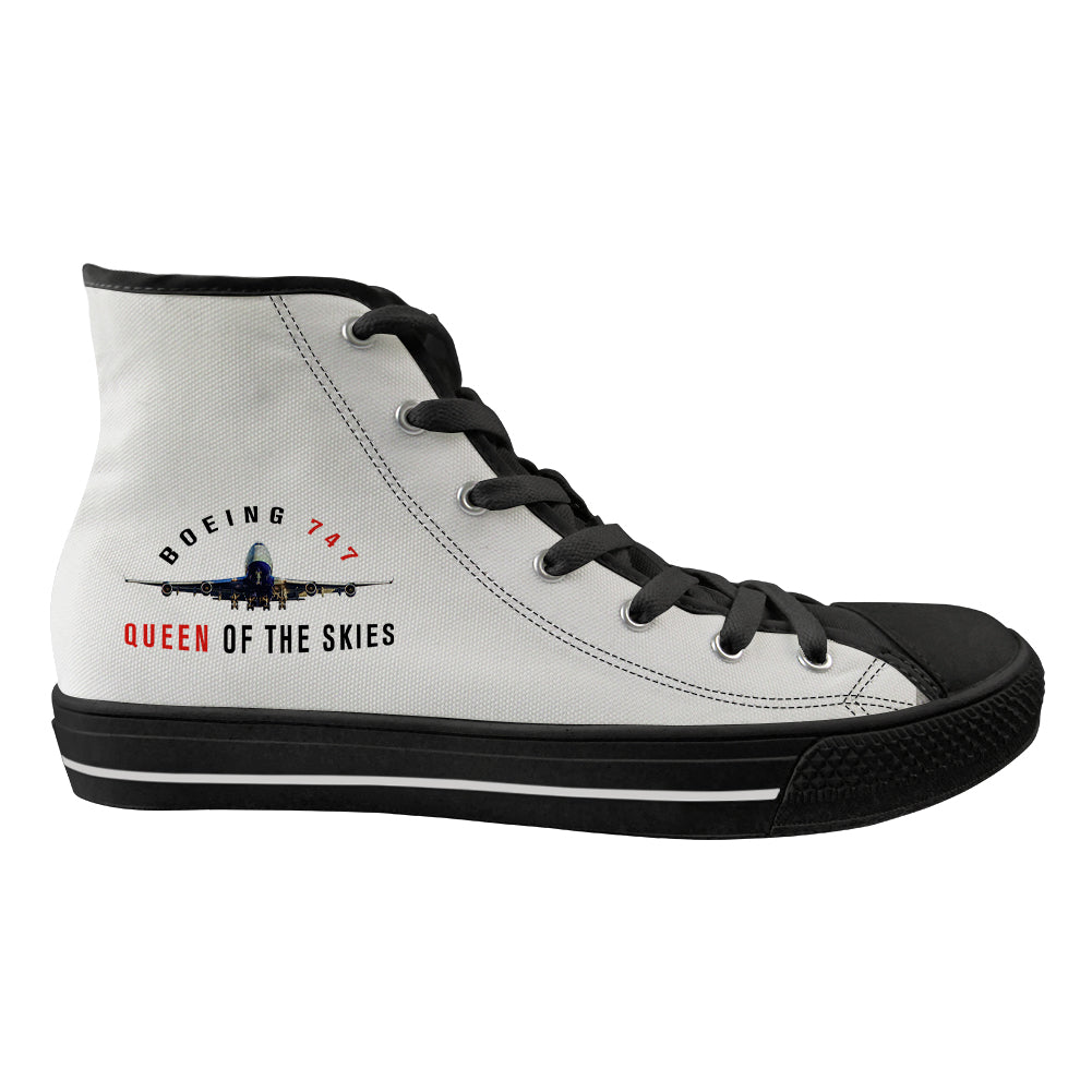 Boeing 747 Queen of the Skies Designed Long Canvas Shoes (Men)