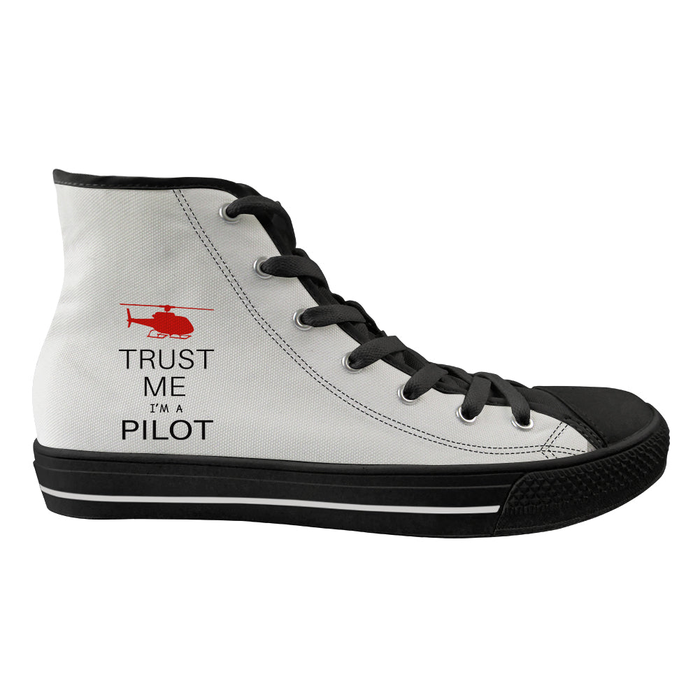 Trust Me I'm a Pilot (Helicopter) Designed Long Canvas Shoes (Men)