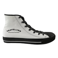 Thumbnail for Travelling All Around The World Designed Long Canvas Shoes (Men)