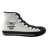 Thumbnail for The Cessna 152 Designed Long Canvas Shoes (Women)