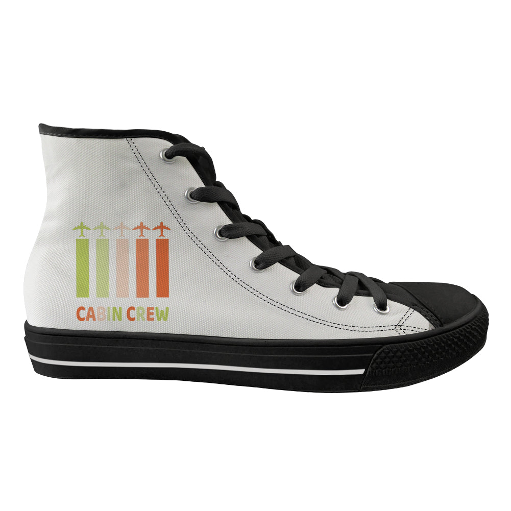 Colourful Cabin Crew Designed Long Canvas Shoes (Men)