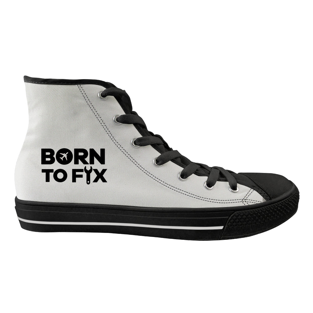 Born To Fix Airplanes Designed Long Canvas Shoes (Men)