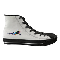 Thumbnail for Multicolor Airplane Designed Long Canvas Shoes (Men)