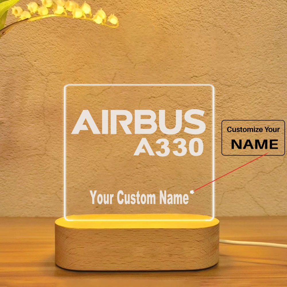 Airbus A330 & Text Designed Night Lamp